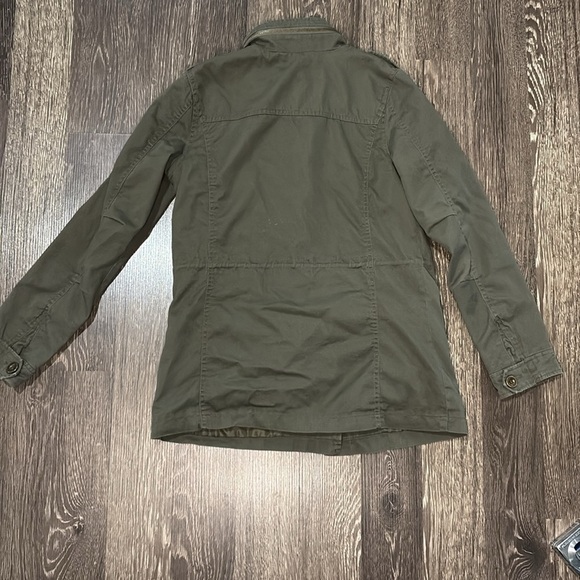 Woman’s Olive Green Moto utility Jacket with Tribal Pattern size small - Picture 2 of 9